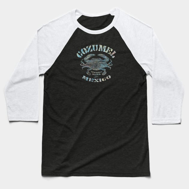 Cozumel, Riviera Maya, Mexico, Atlantic Blue Crab Baseball T-Shirt by jcombs